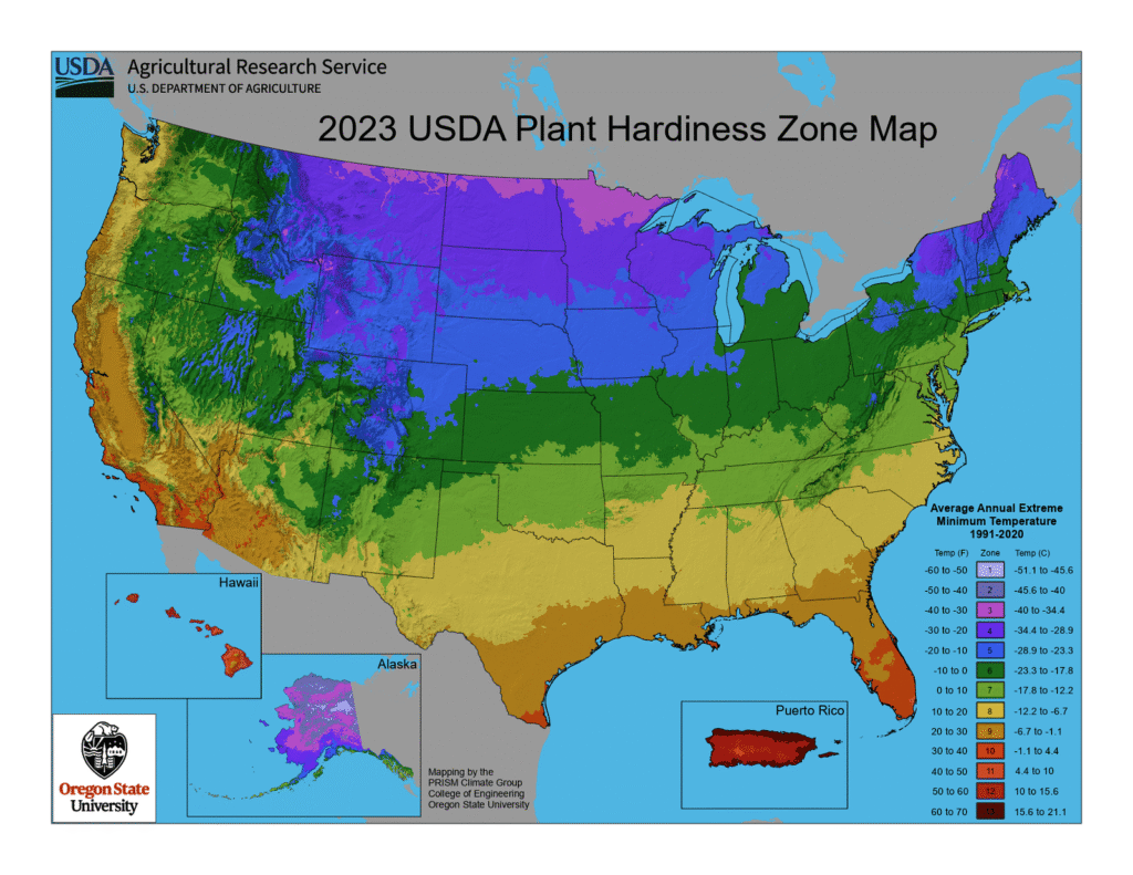 USDA Plant Hardiness Zone Map